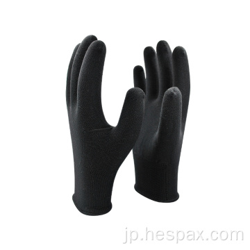 ヘスパックス通気性作業保護手袋ブラックナイロンニット